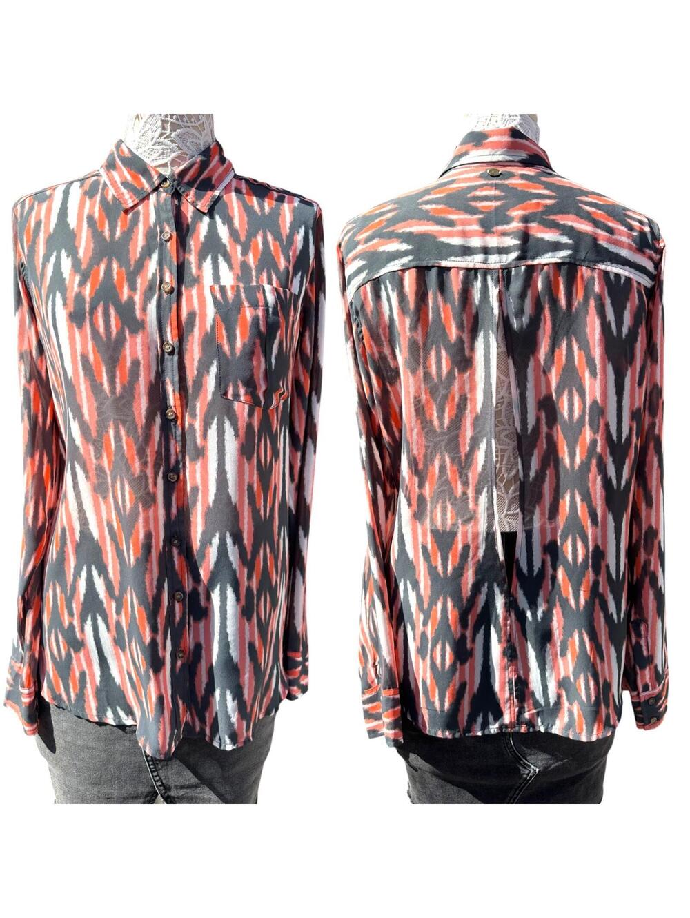 Vintage Guess Ikat Y2K Boho Indie Sleek Button Down Blouse